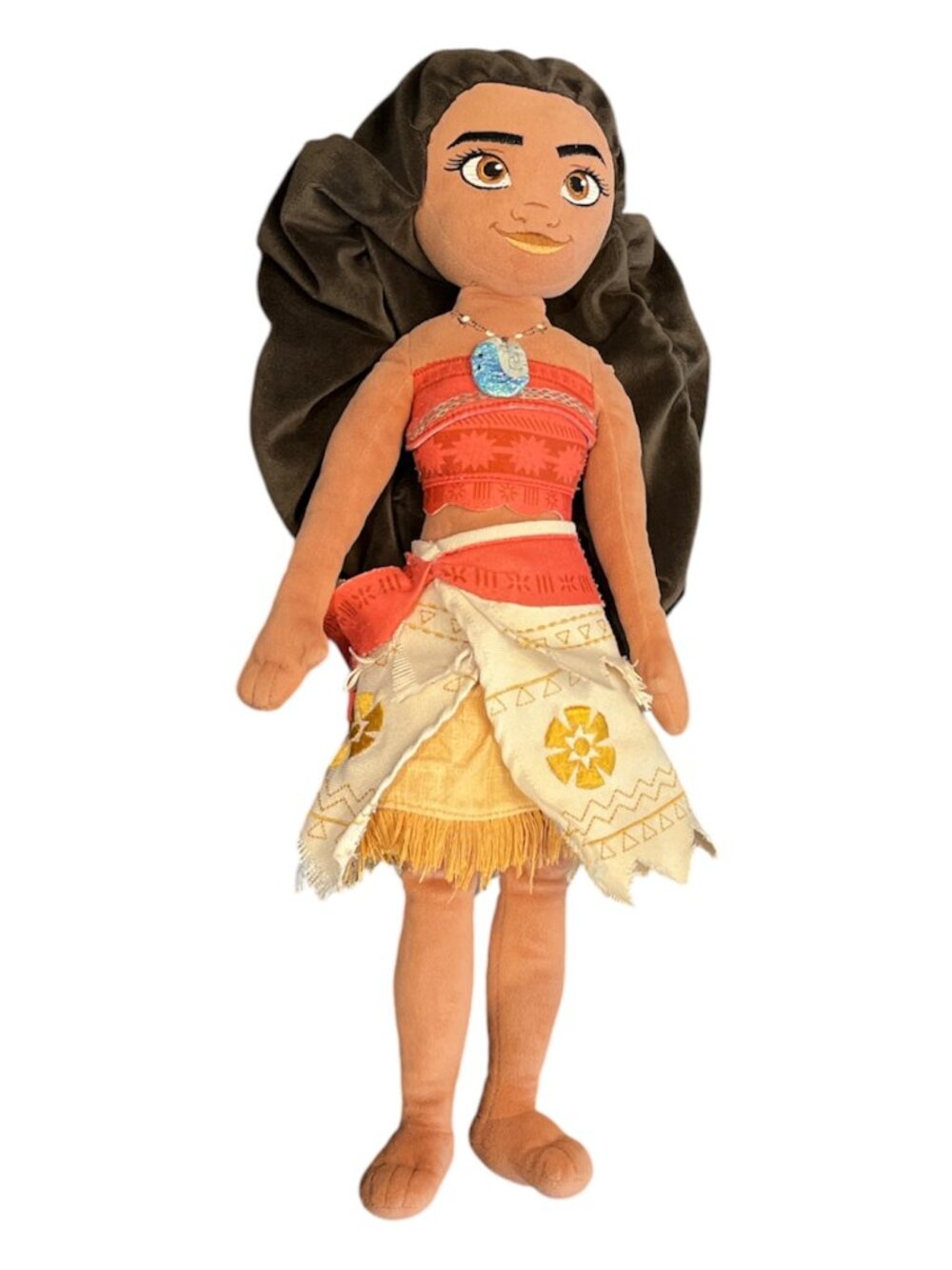 DISNEY Moana Plush Doll 19" High Embroidered Face Sits Collectible